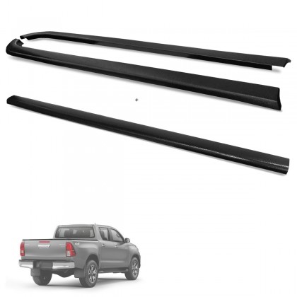 Kit Protetor de Borda Hilux CD 2016 a 2025 Lateral e Tampa Caçamba Kit Protetor de Borda Hilux CD 2016 a 2025 Lateral e Tampa Caçamba